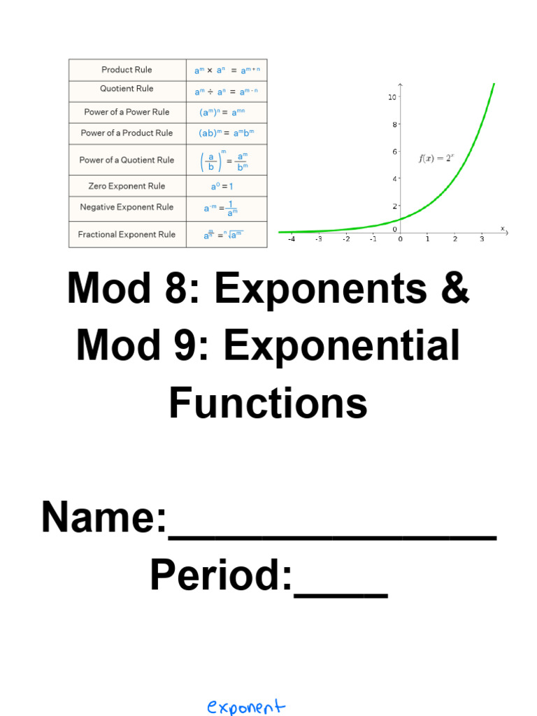 Copy of Mod 8 & Mod 9 Notes | PDF | Exponential Function | Exponentiation
