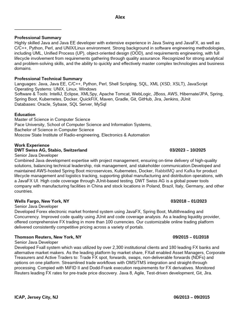 Alex | PDF | Java (Programming Language) | Software Development
