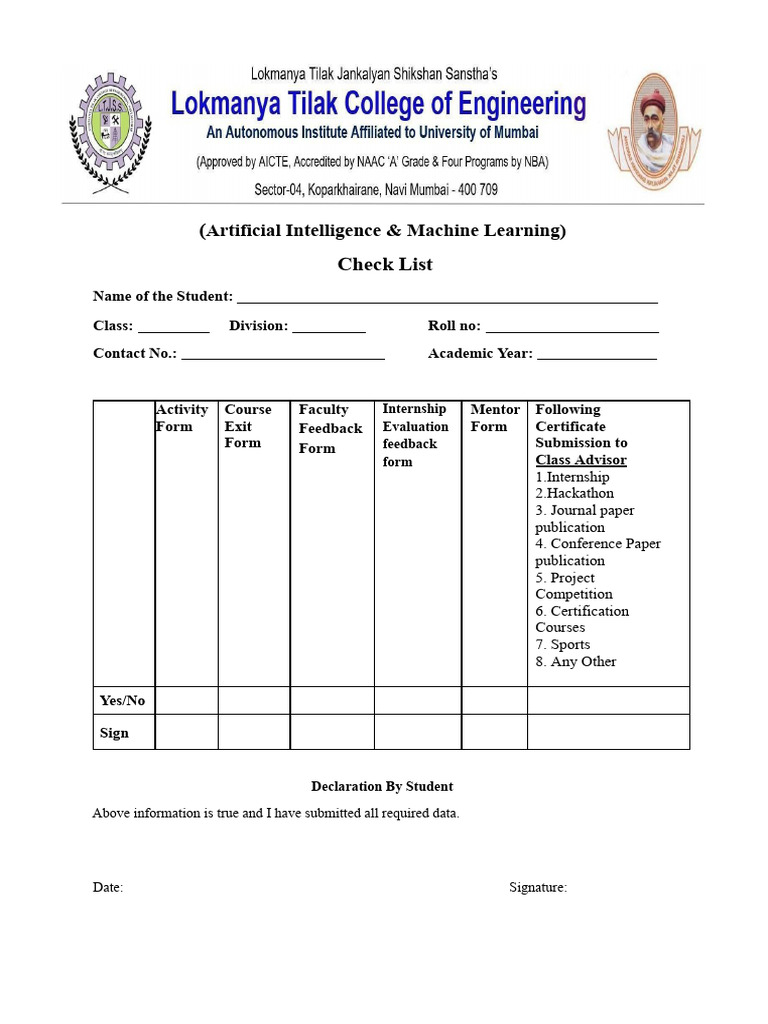 Checklist.docx.Docx | PDF