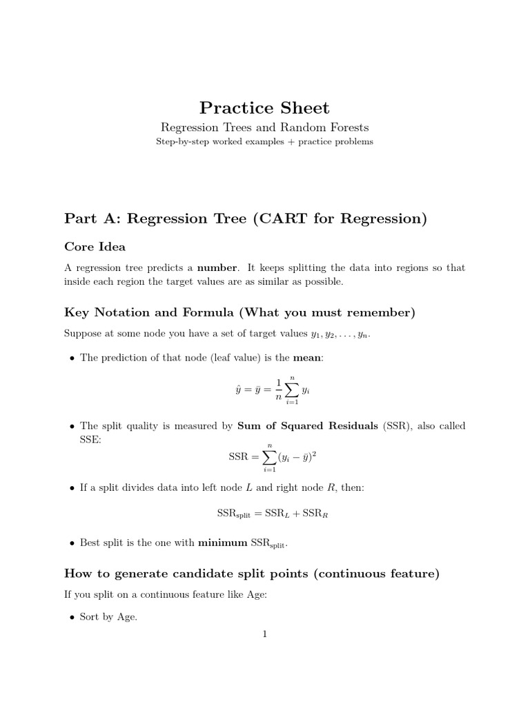 Practice Sheet_Regression Trees and Random Forests | PDF | Regression ...