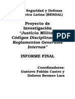 Codigos de Justicia Militar en LA Informe