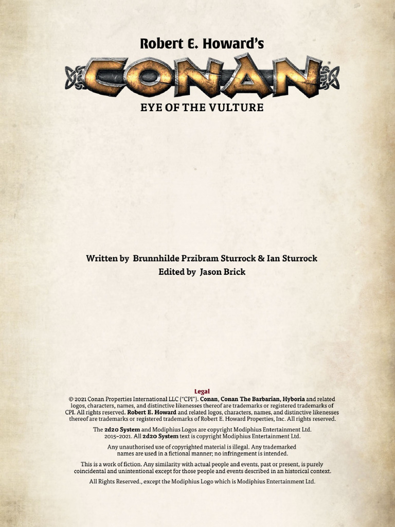 Conan 2d20 - Eye of the Vulture | PDF