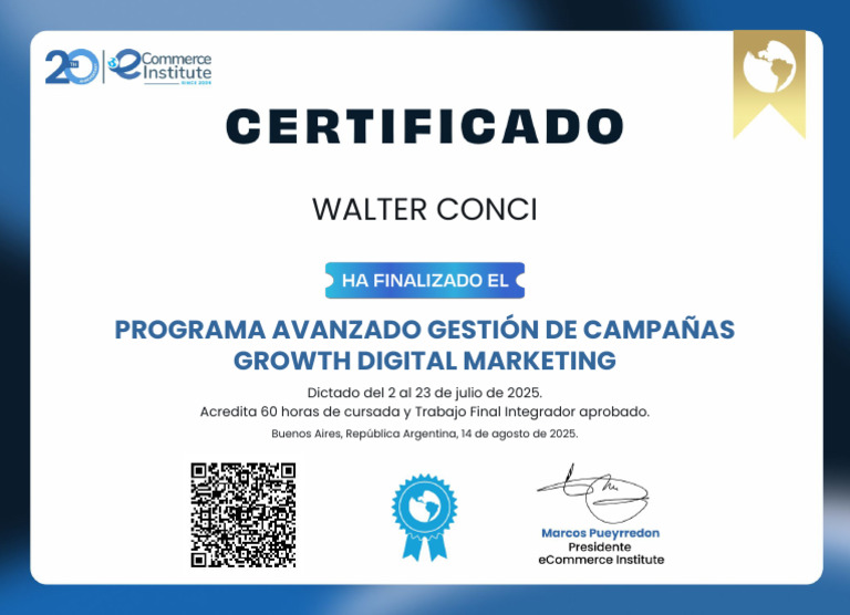WALTER CONCI_Programa Avanzado Gestión de Campañas Growth Digital ...