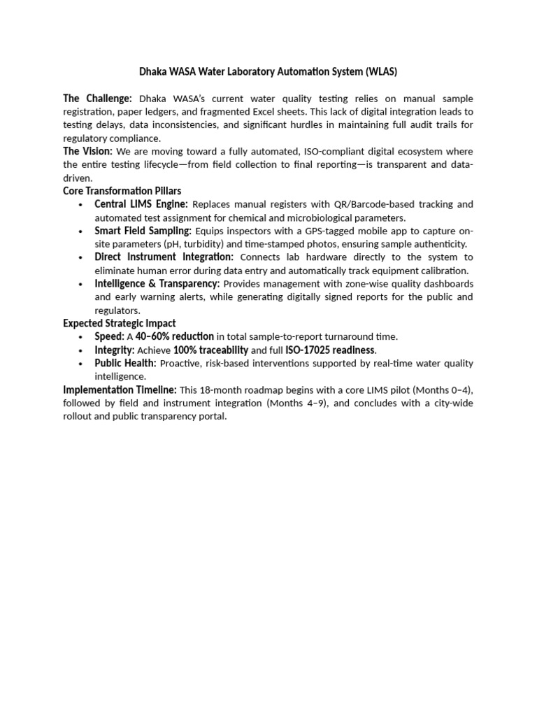 One Pager on WASA Laboratory Automation Software | PDF