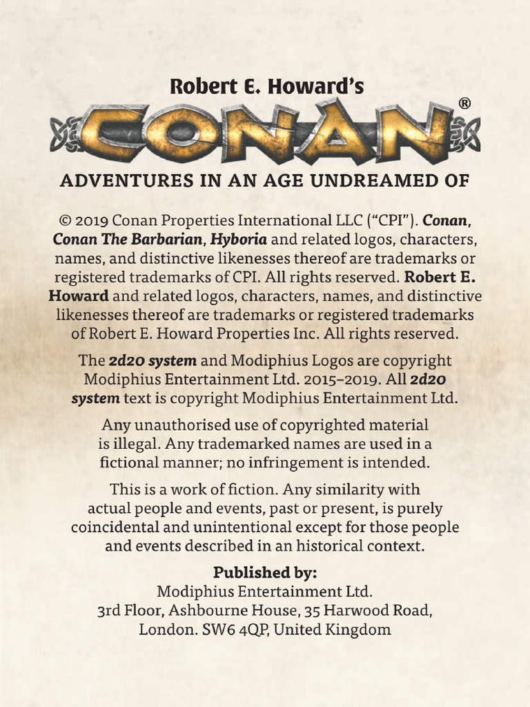 Conan 2d20 - NPC Cards | PDF