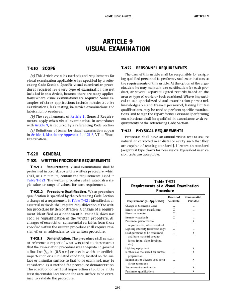 Article 9 ASME Section V | PDF | Optics | Electromagnetic Radiation