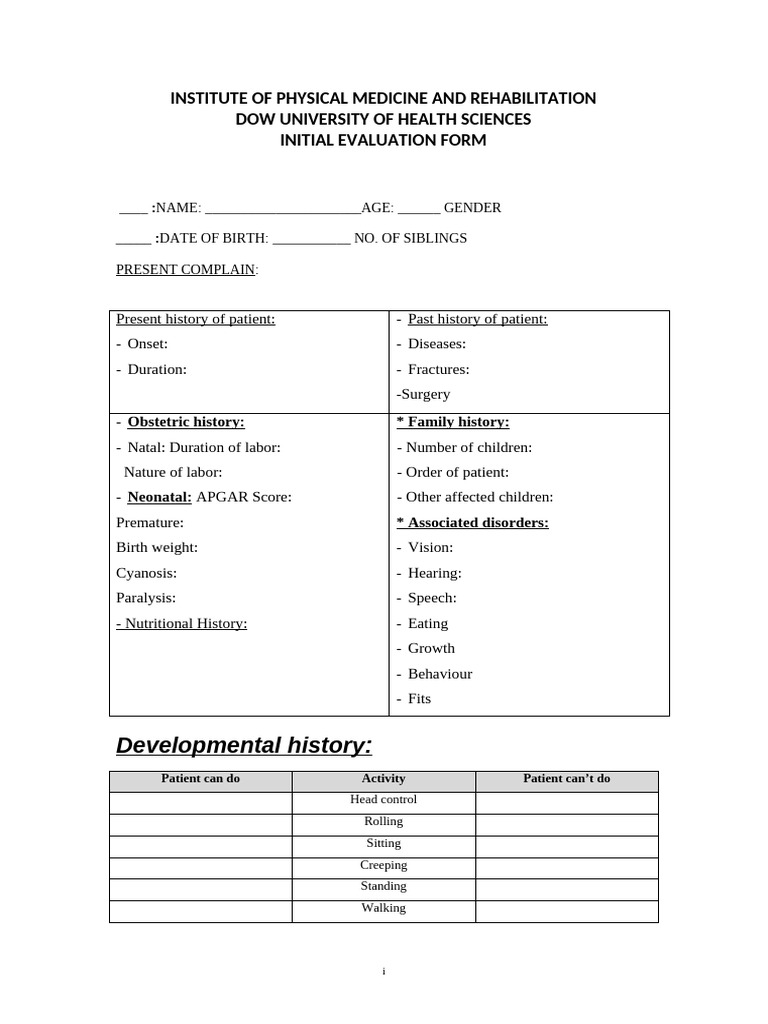 peads form (1) | PDF | Clinical Medicine | Diseases And Disorders