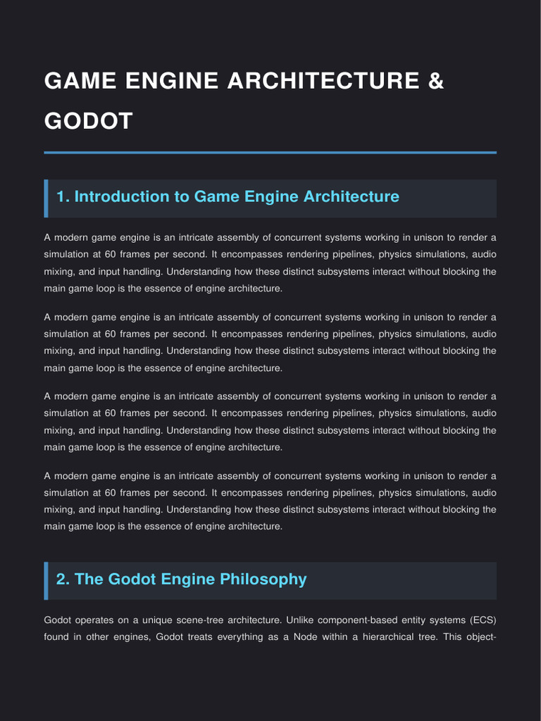 Game Engine Architecture Godot | PDF | System | Computing