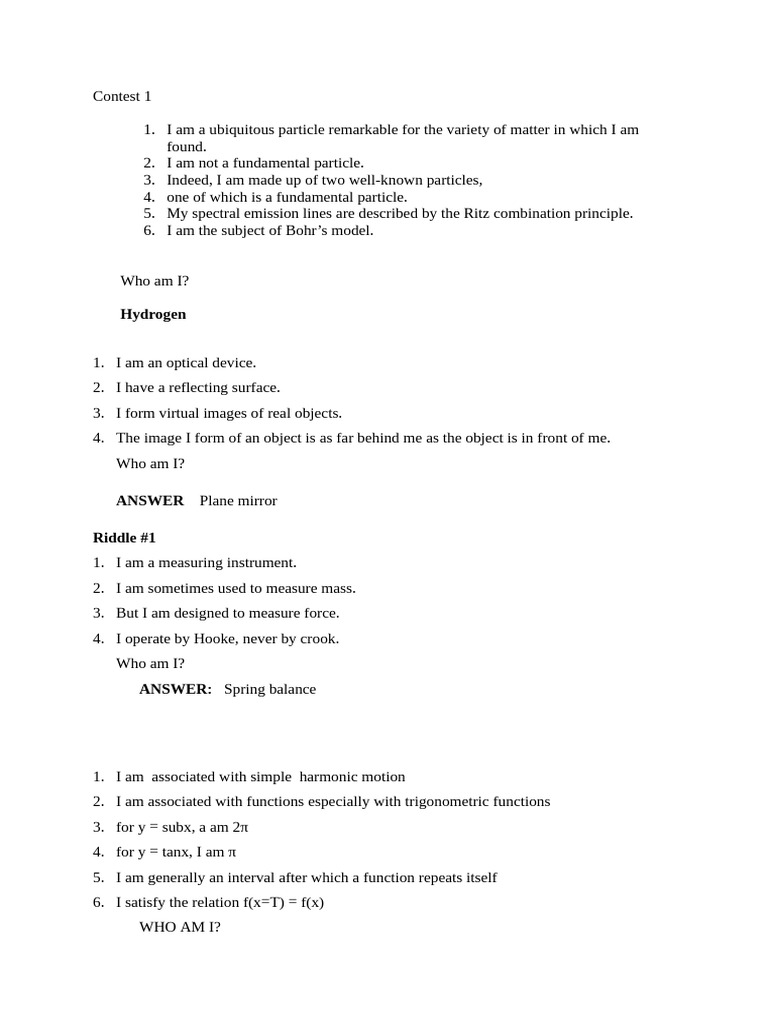 28. Riddles | PDF | Waves | Force