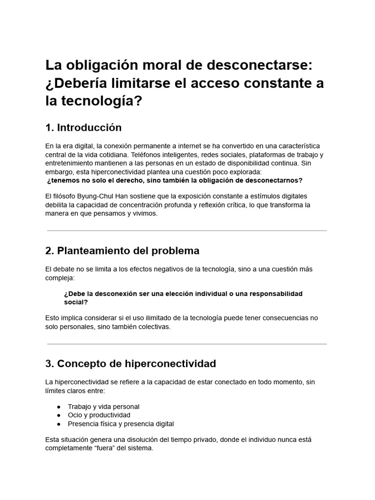 La Obligación Moral de Desconectarse_ ¿Debería Limitarse El Acceso ...