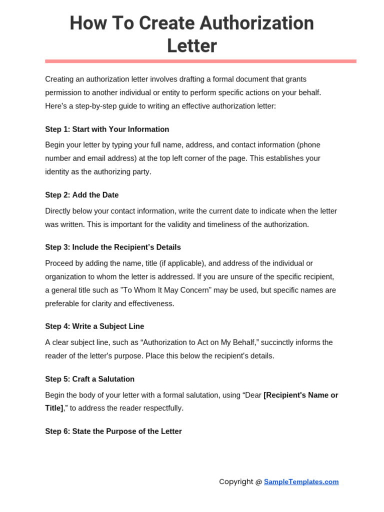 How to Create Authorization Letter | PDF | Identity Document | Signature