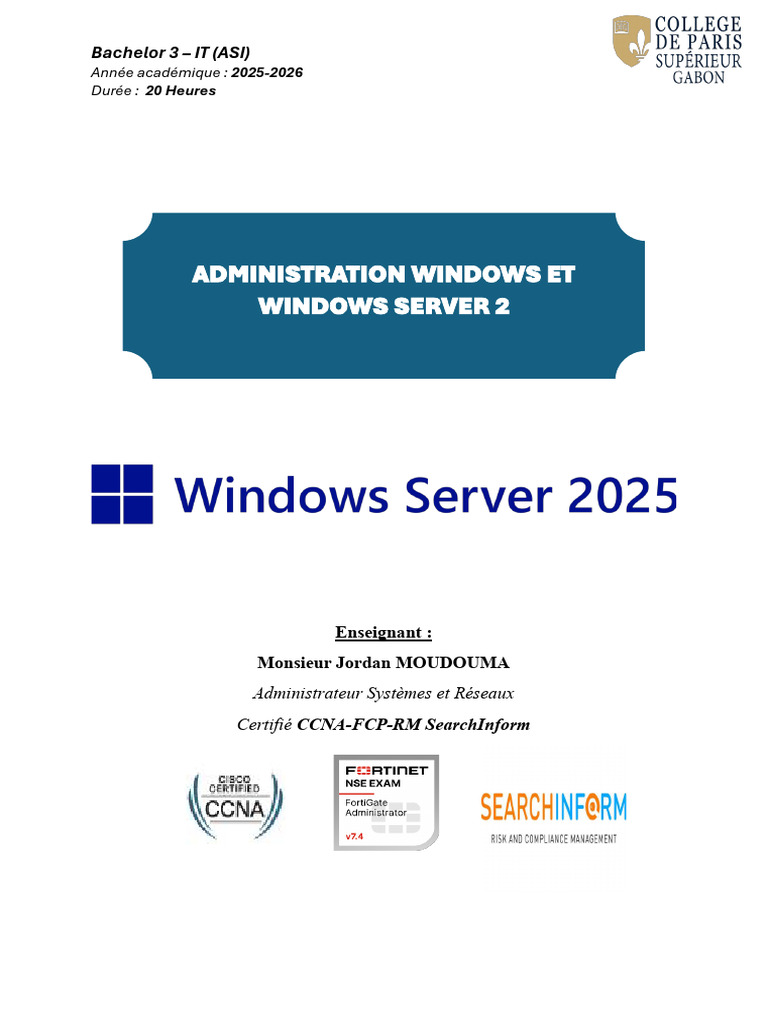 Administration Windows Server 2025-Part 2 | PDF | Système de noms de ...