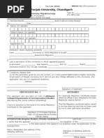 Punjab University Migration Form Guide | PDF