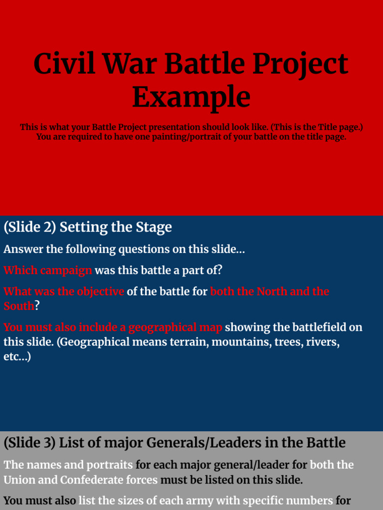 Civil+War+Battle+Project+Example | PDF | Battles Of The American Civil ...