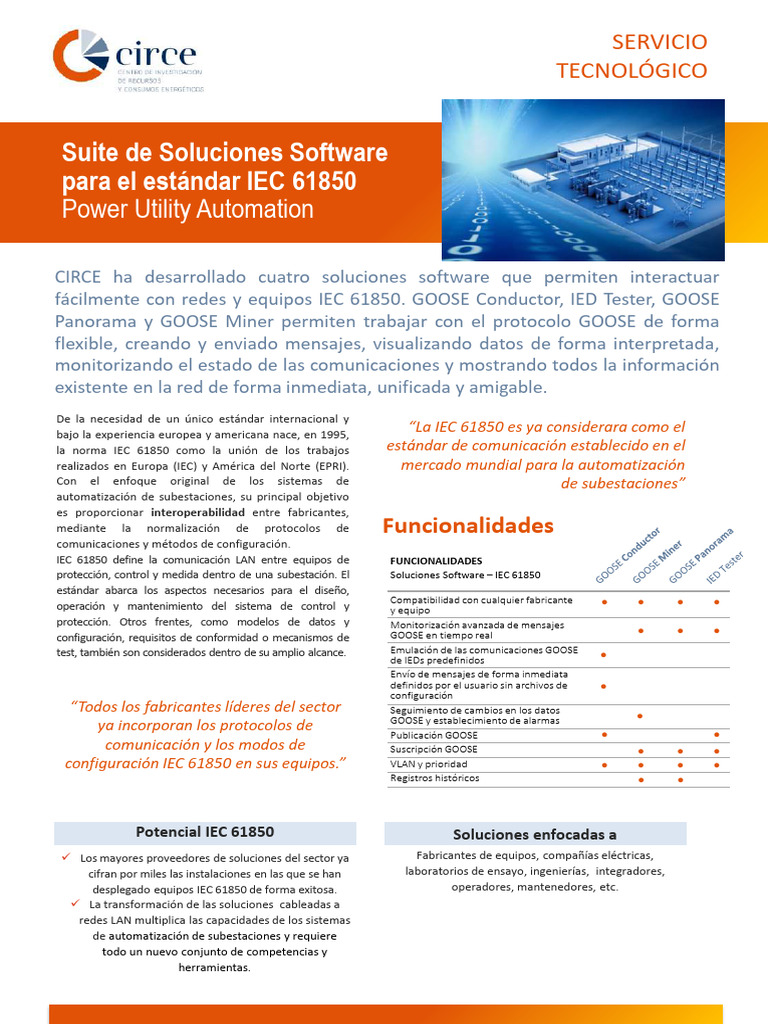 Suite de Soluciones Software Estándar IEC 61850 | PDF | Software | Red ...