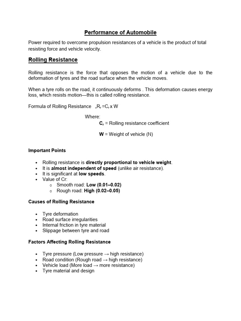 Performance of Automobile | PDF