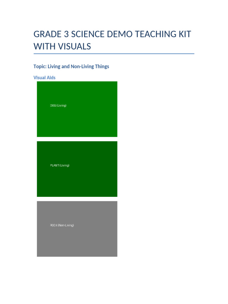 Grade3 Science Demo With Pictures | PDF