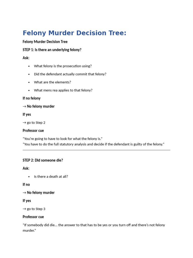 Felony Murder Decision Tree | PDF | Murder | Felony