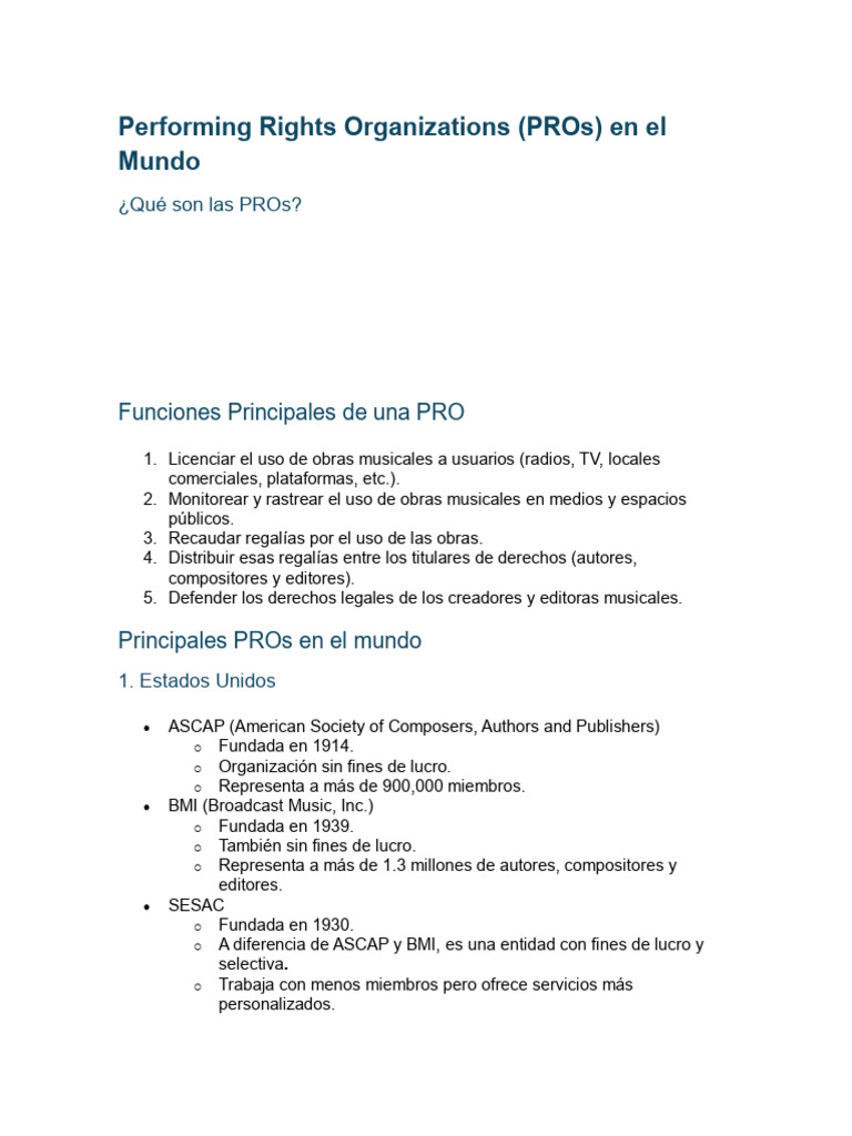 PROs Del Mundo | PDF