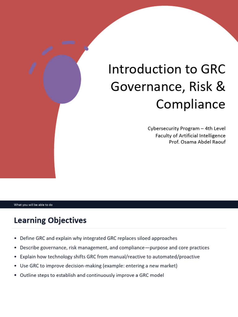 Lecture-1 Introduction to GRC | PDF | Computer Security | Security
