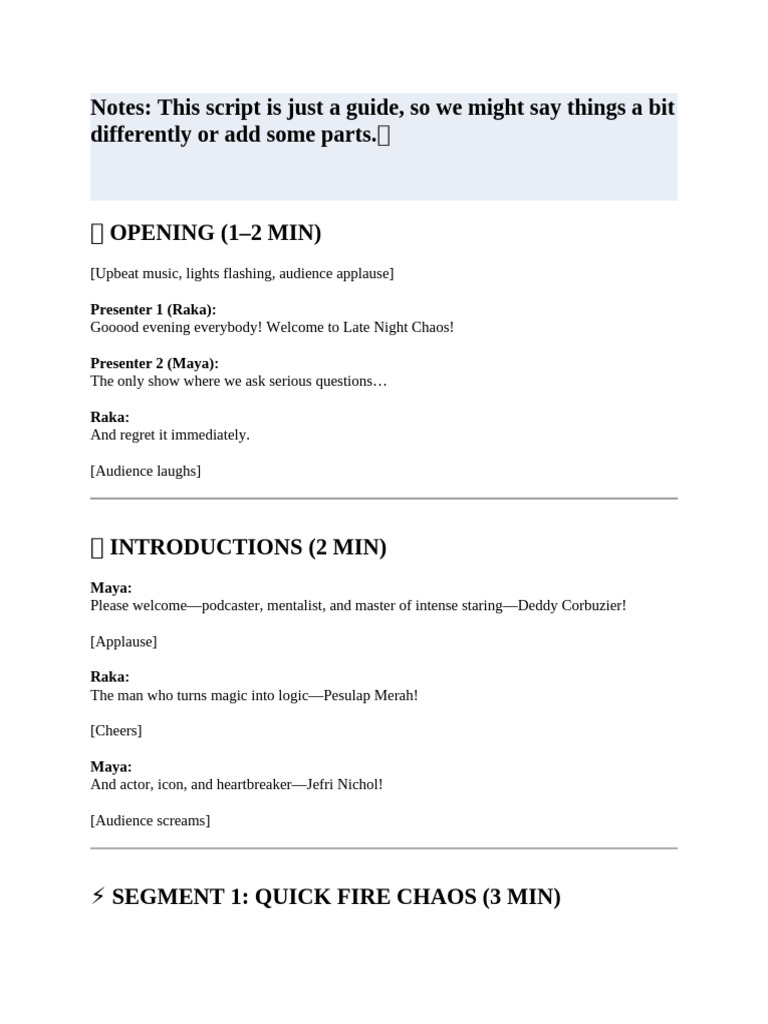 The Script | PDF