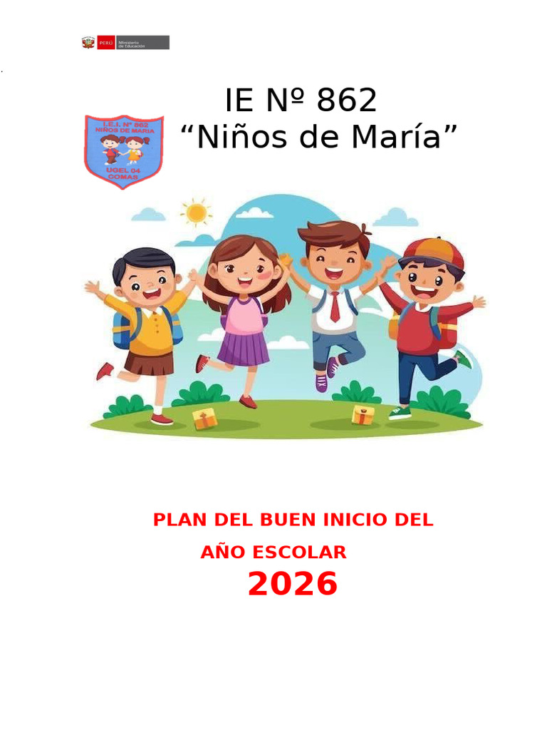 Plan Buen Inicio Del Año Escolar-2026 | PDF | Escuelas | Educación primaria