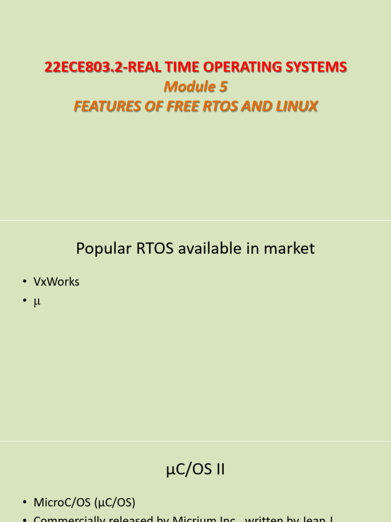RTOS | PDF | Operating System | Operating System Technology