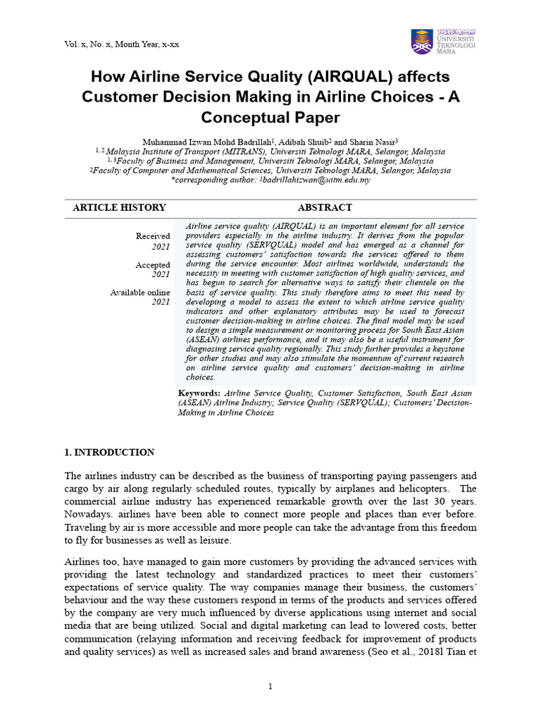HowAirlineServiceQualityAIRQUALaffectsCustomerDecisionMakinginAirlineCh ...