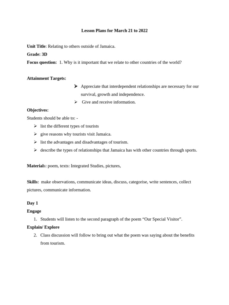 Lesson_Plans_for_March_26-30,_2018__-_Copy2 | PDF | Mass | Word