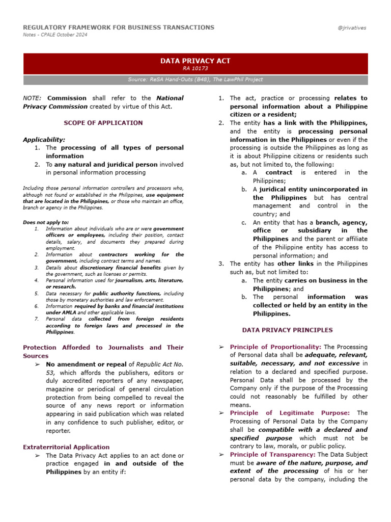 RFBT - RA 10173 - Data Privacy Act | PDF