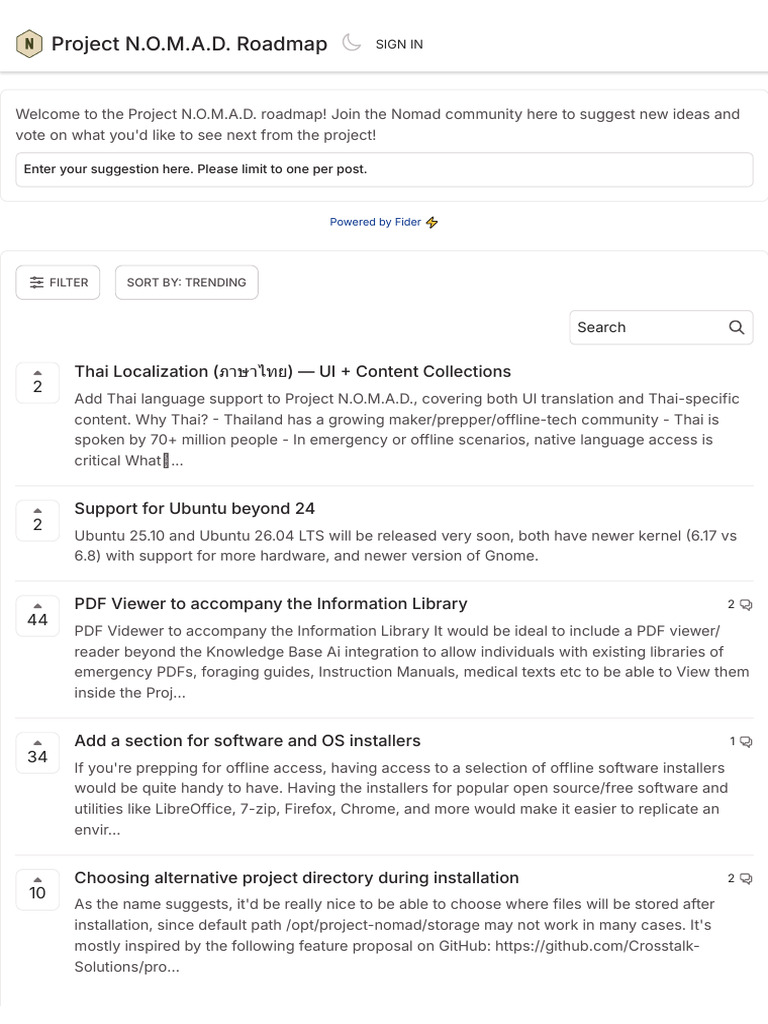 Project N.O.M.A.D. Roadmap | PDF | Mobile App | Computer File