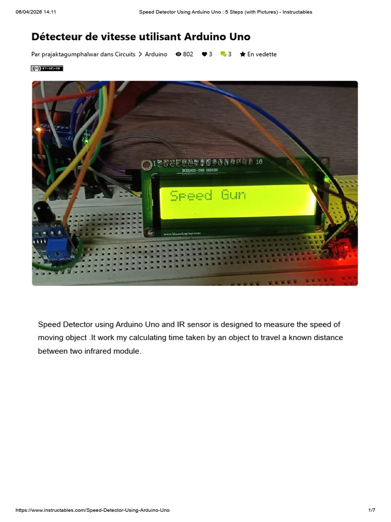 Speed Detector Using Arduino Uno _ 5 Steps (With Pictures ...