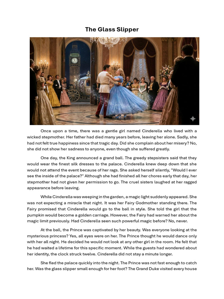 Cinderella For Tenses Assignment | PDF | Cinderella | European ...