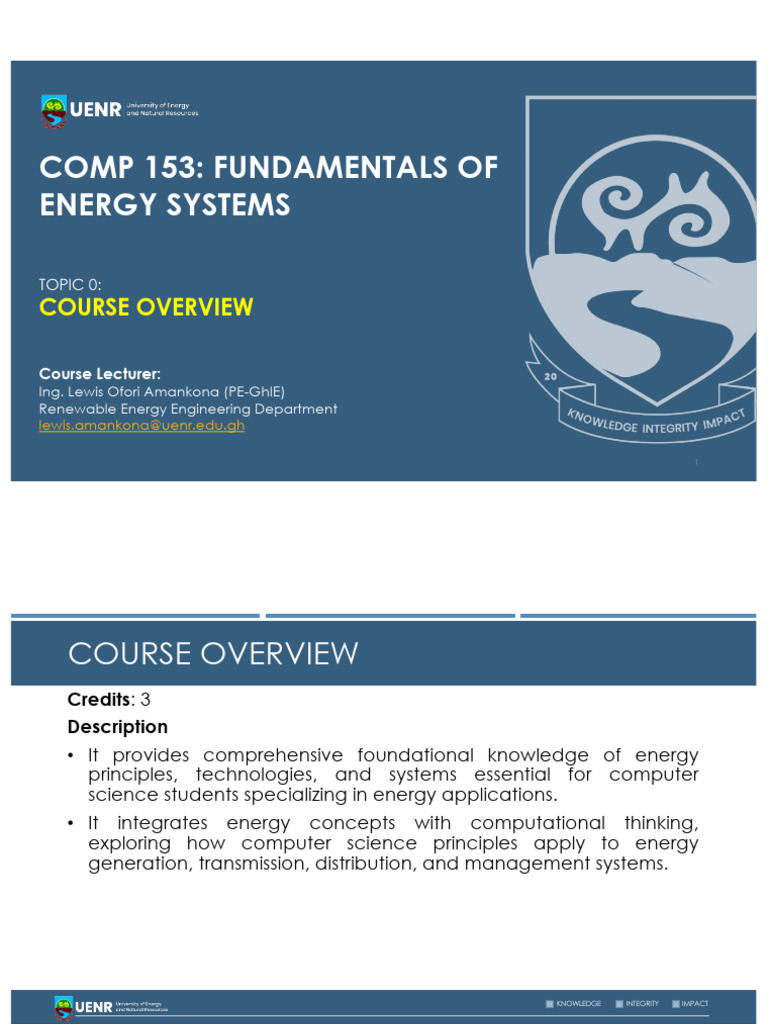 COMP 153; Fundamentals of Energy Systems | PDF | Solar Energy ...