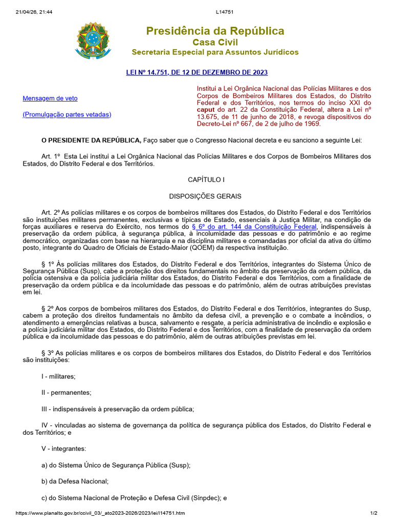 Lei 14751 | PDF | Doutrina de políticas públicas | Governo