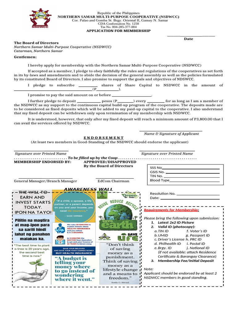 New Membership Form-Regular Member | PDF
