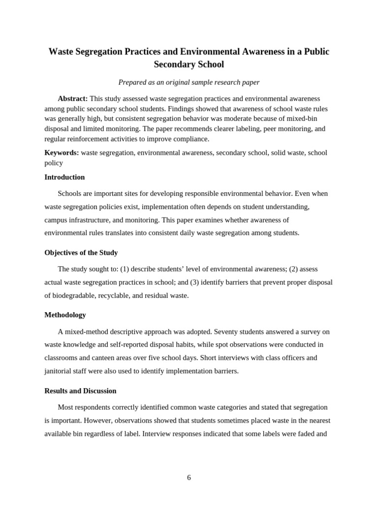 Paper 3 Waste Segregation | PDF | Waste Management | Waste