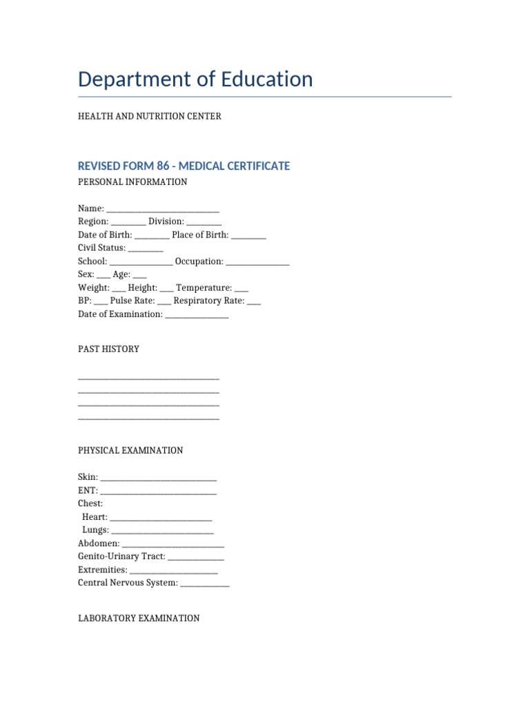 Revised Form 86 DepEd | PDF