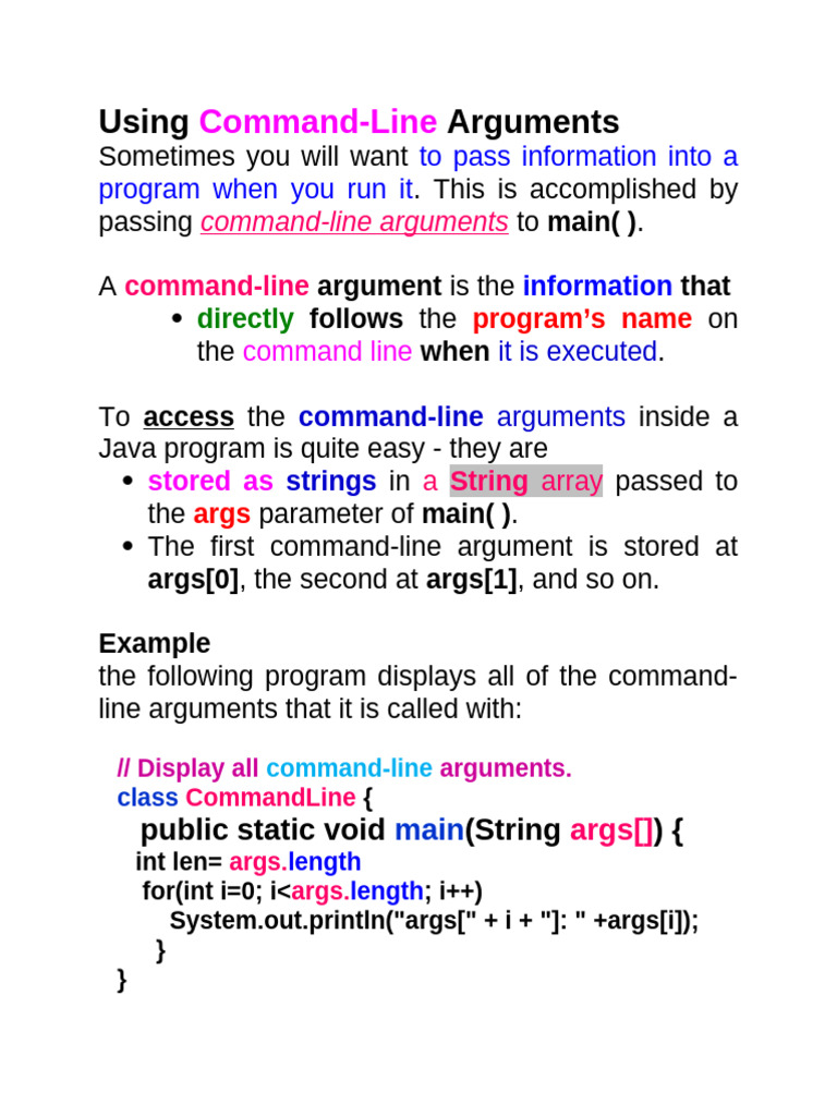 L4.5-CommandLnVariableArguments | PDF | Parameter (Computer Programming ...