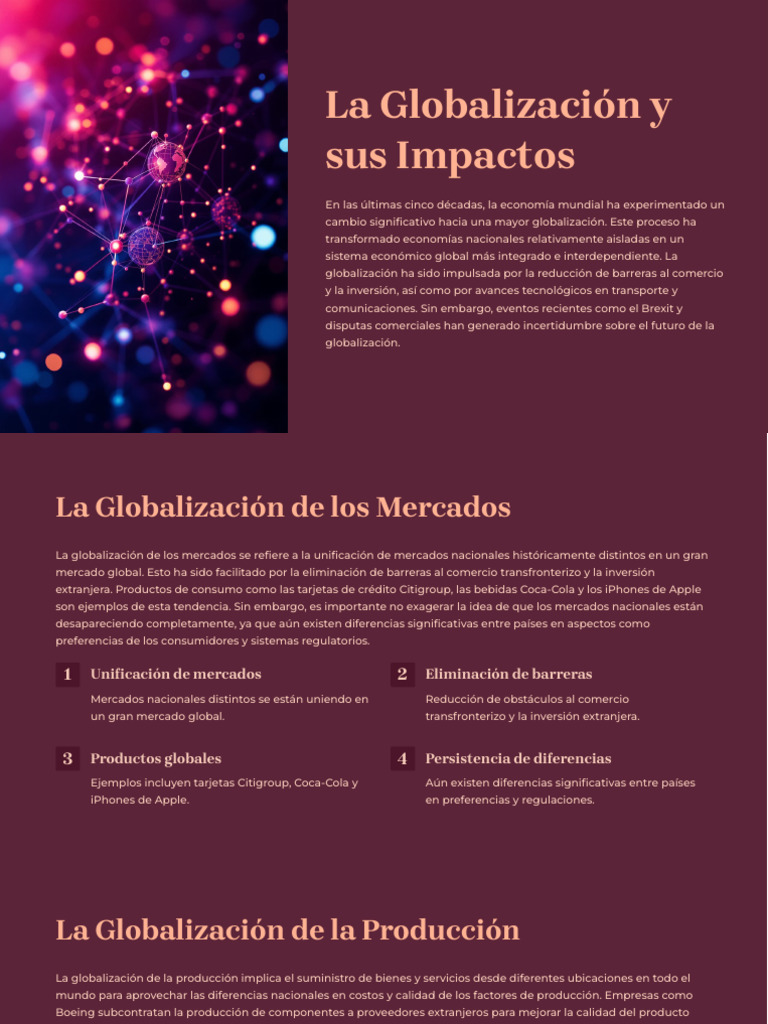 La Globalizacion y Sus Impactos | PDF | Globalización | La inversión ...
