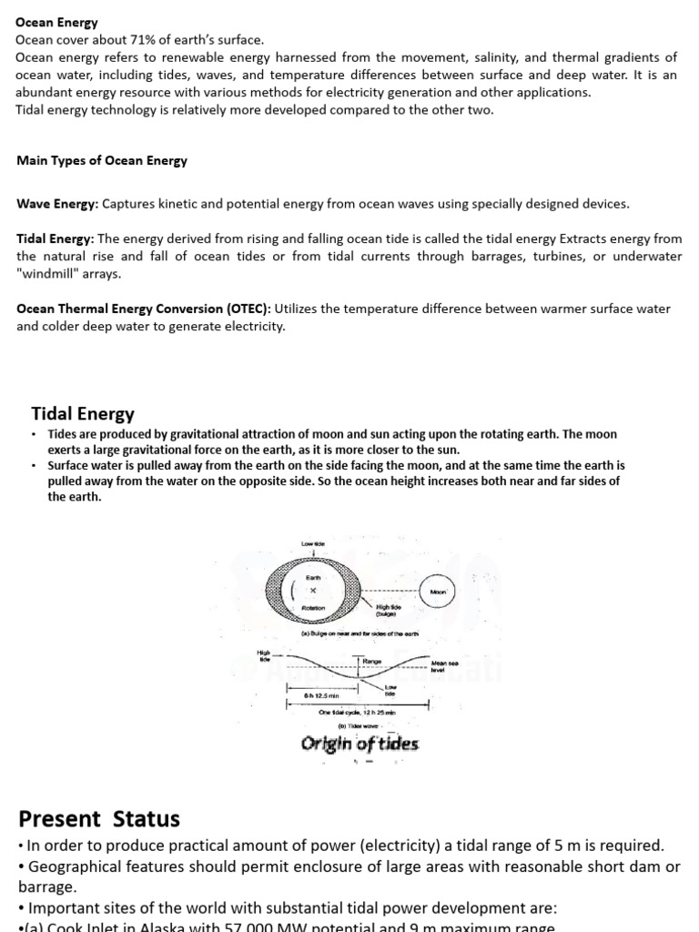 Tidal and Wave-Ocean Energy | PDF | Oceans | Water