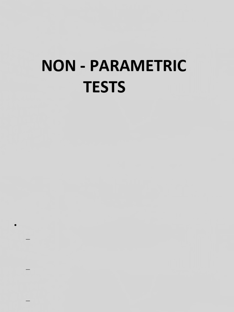 Non Parametric Test (1) | PDF