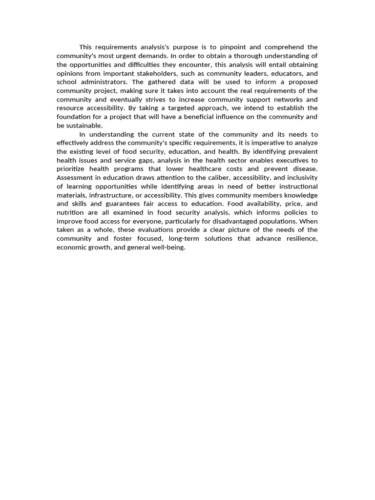 Community Analysis Project | PDF