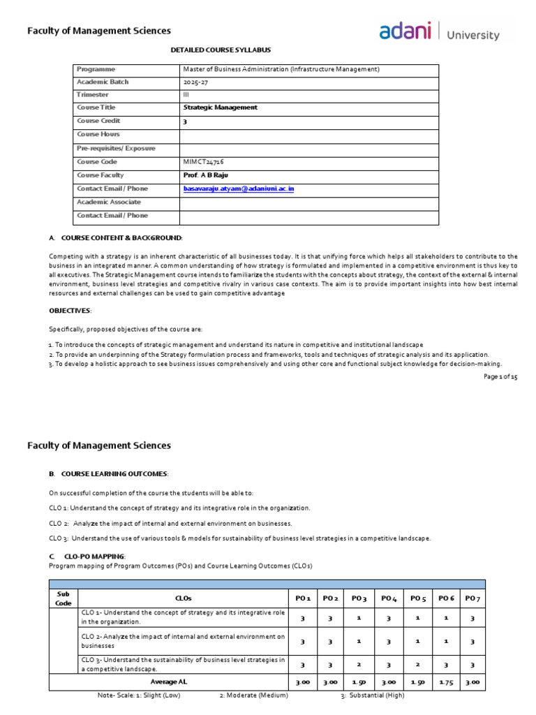 SM Course Outline 2026 | PDF