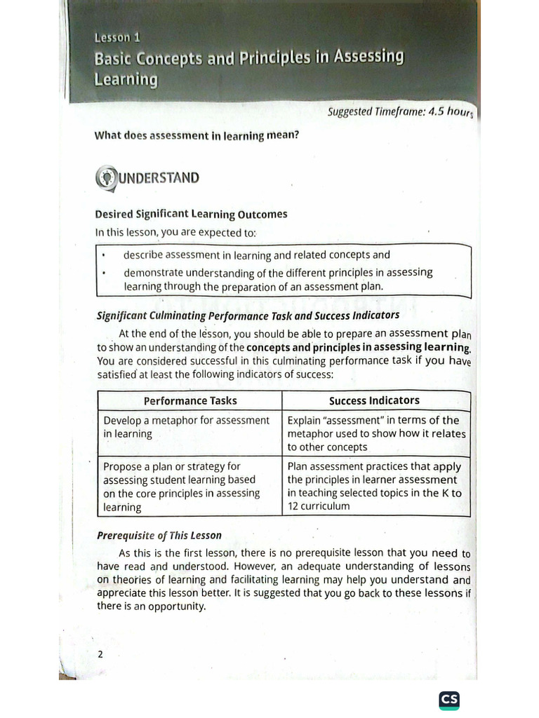 Lesson 1 Basic Concepts and Primciples in Assessing Learning (1) | PDF