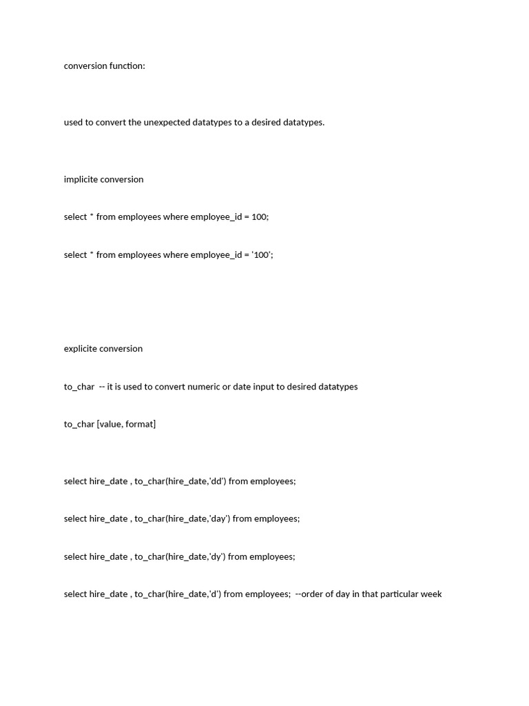 Conversion Function 02-05-25 | PDF | Computer Programming | Computing