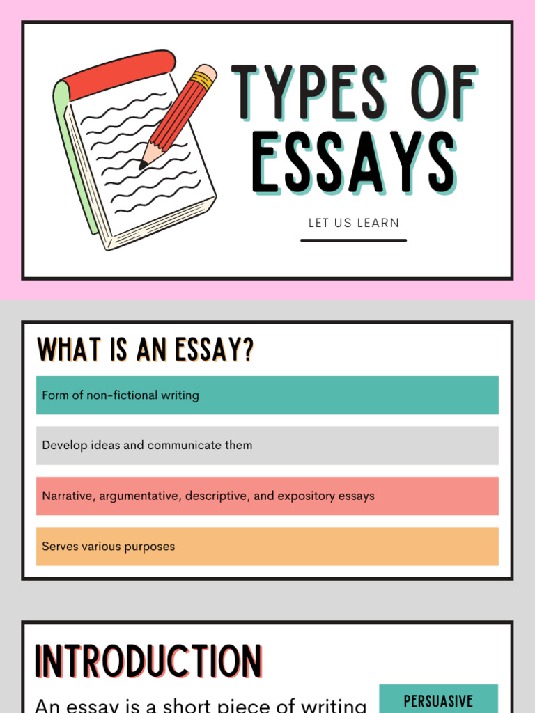 Types of Writing Education Presentation in Colorful Bright Fun Style | PDF