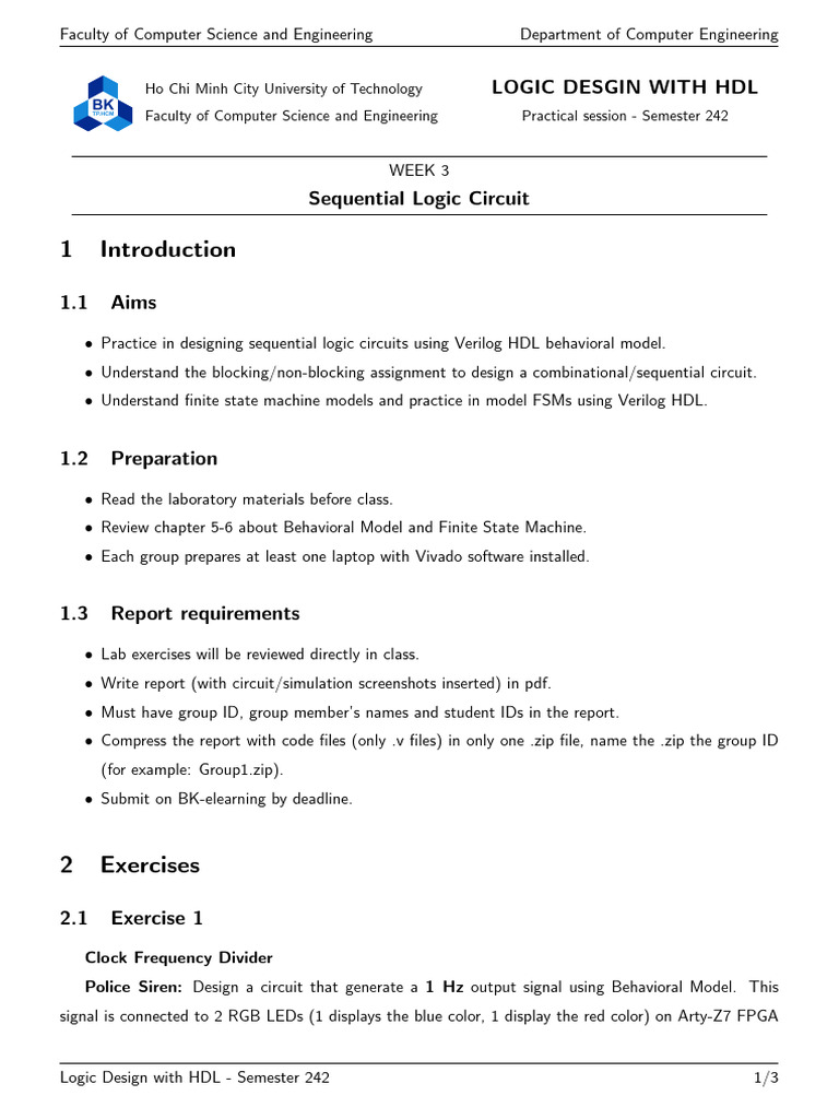 LogicDesignWithHDL_Lab03 | PDF | Hardware Description Language ...