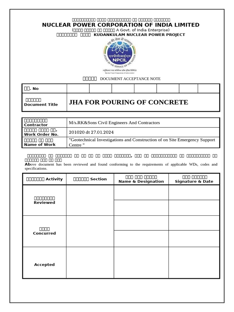 JHA for Concrete JHA 8 | PDF | Personal Protective Equipment | Safety