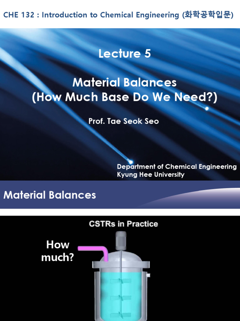 Lecture 6. Material Balances | PDF | Stoichiometry | Applied And ...